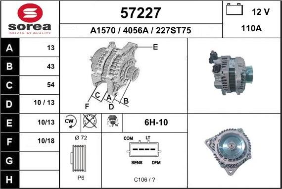 EAI 57227 - Alternatore autozon.pro