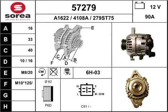 EAI 57279 - Alternatore autozon.pro