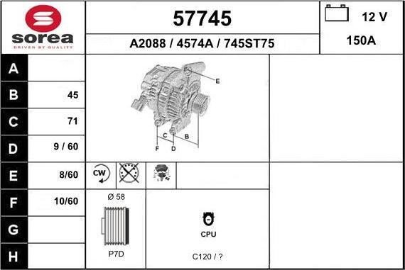 EAI 57745 - Alternatore autozon.pro