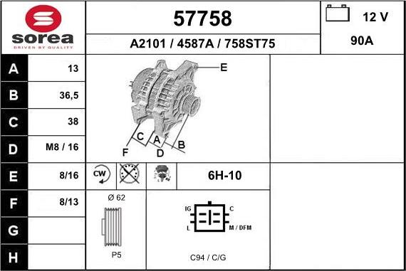 EAI 57758 - Alternatore autozon.pro