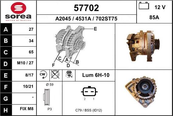 EAI 57702 - Alternatore autozon.pro