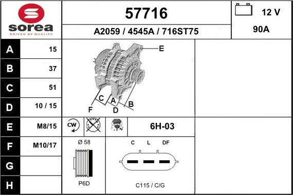 EAI 57716 - Alternatore autozon.pro