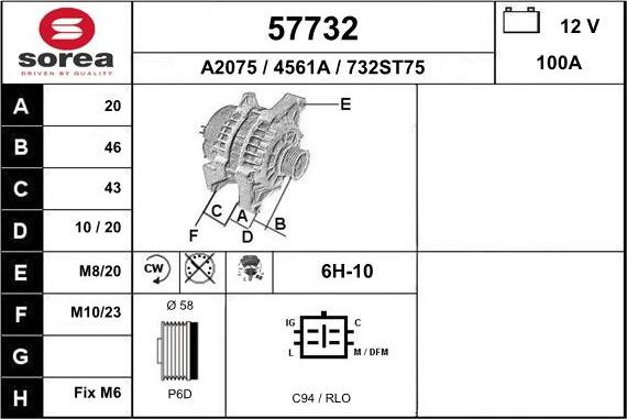 EAI 57732 - Alternatore autozon.pro