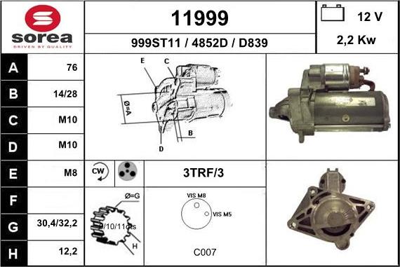 EAI 11999 - Motorino d'avviamento autozon.pro