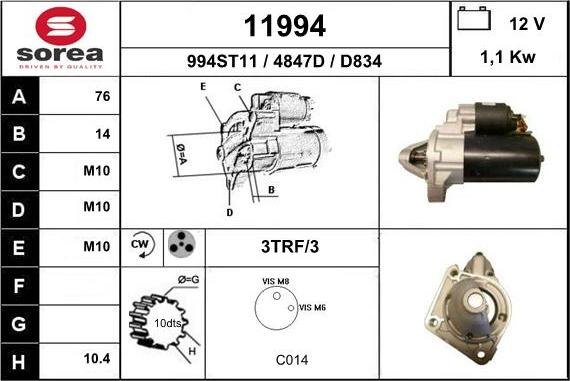 EAI 11994 - Motorino d'avviamento autozon.pro