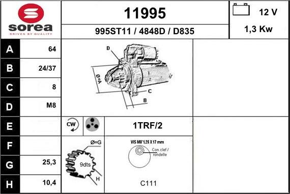 EAI 11995 - Motorino d'avviamento autozon.pro