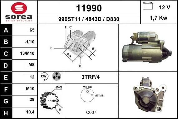 EAI 11990 - Motorino d'avviamento autozon.pro