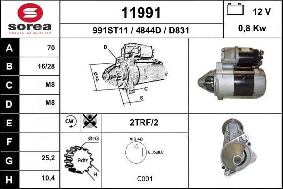 EAI 11991 - Motorino d'avviamento autozon.pro