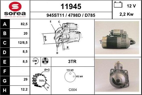 EAI 11945 - Motorino d'avviamento autozon.pro