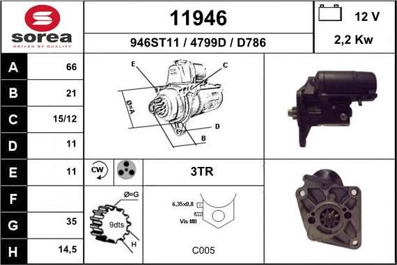 EAI 11946 - Motorino d'avviamento autozon.pro