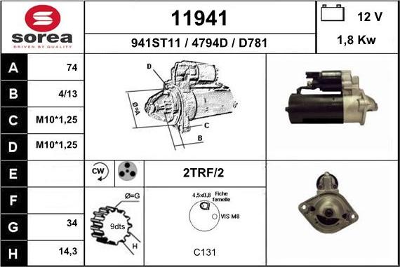 EAI 11941 - Motorino d'avviamento autozon.pro