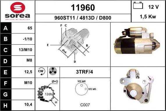 EAI 11960 - Motorino d'avviamento autozon.pro