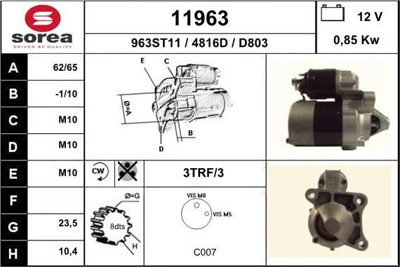 EAI 11963 - Motorino d'avviamento autozon.pro