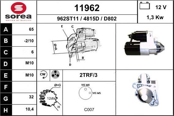 EAI 11962 - Motorino d'avviamento autozon.pro