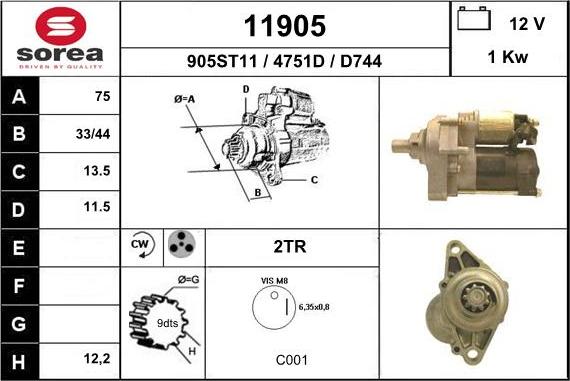 EAI 11905 - Motorino d'avviamento autozon.pro