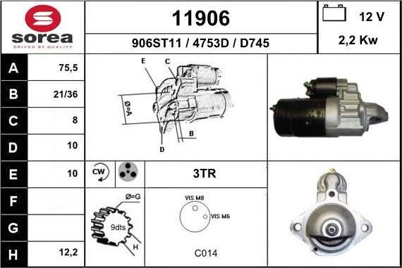 EAI 11906 - Motorino d'avviamento autozon.pro