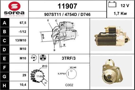 EAI 11907 - Motorino d'avviamento autozon.pro