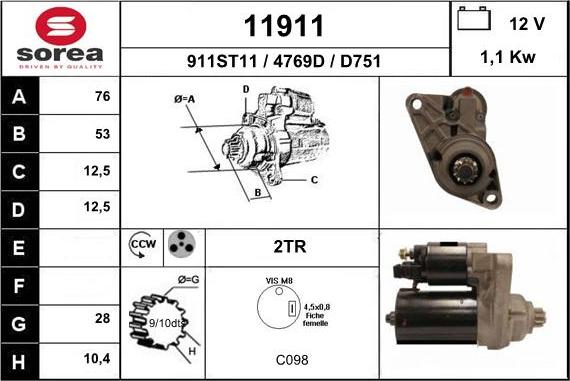 EAI 11911 - Motorino d'avviamento autozon.pro