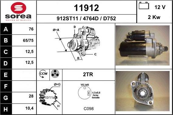 EAI 11912 - Motorino d'avviamento autozon.pro