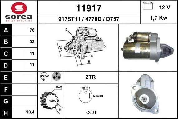 EAI 11917 - Motorino d'avviamento autozon.pro