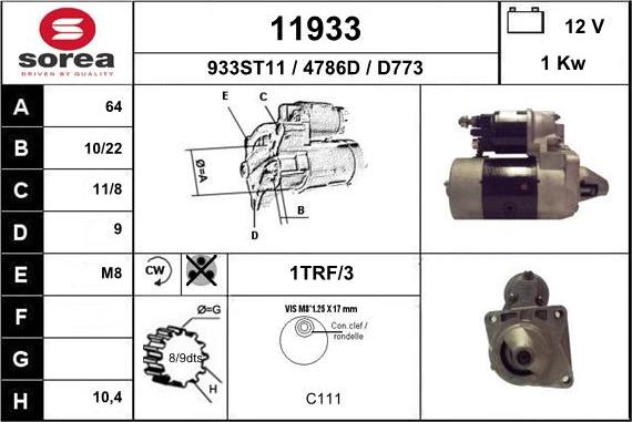 EAI 11933 - Motorino d'avviamento autozon.pro