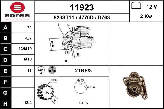 EAI 11923 - Motorino d'avviamento autozon.pro