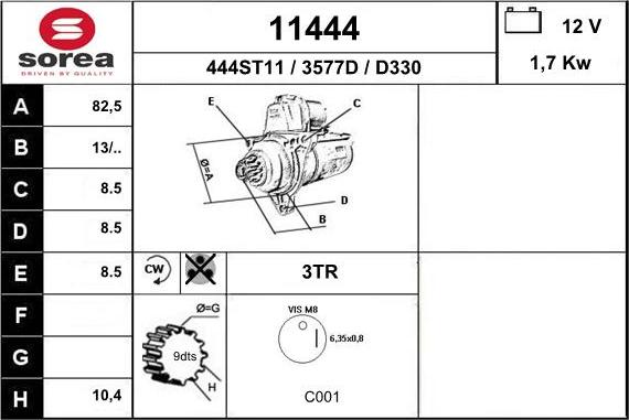 EAI 11444 - Motorino d'avviamento autozon.pro