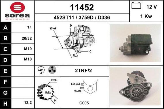 EAI 11452 - Motorino d'avviamento autozon.pro