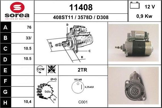 EAI 11408 - Motorino d'avviamento autozon.pro