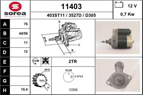 EAI 11403 - Motorino d'avviamento autozon.pro