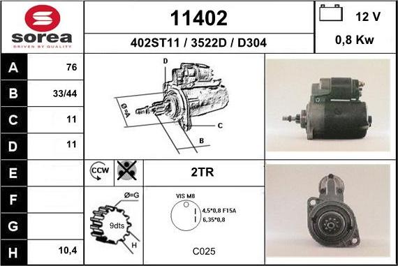 EAI 11402 - Motorino d'avviamento autozon.pro