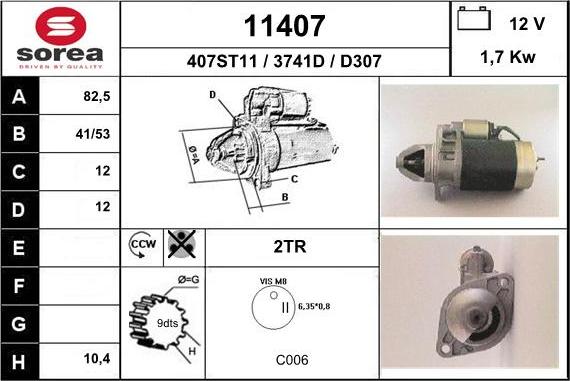 EAI 11407 - Motorino d'avviamento autozon.pro