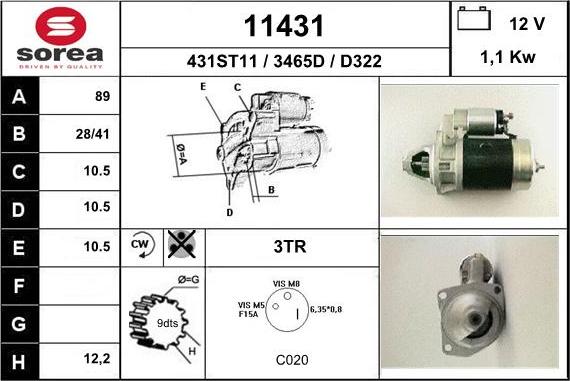 EAI 11431 - Motorino d'avviamento autozon.pro