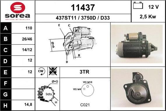 EAI 11437 - Motorino d'avviamento autozon.pro