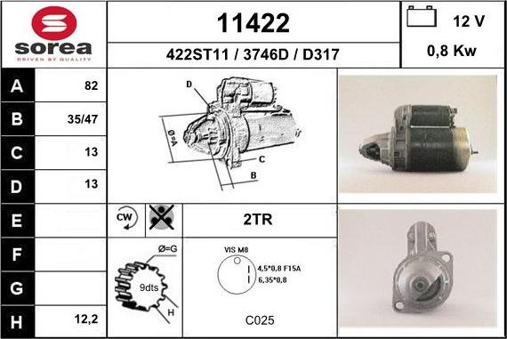 EAI 11422 - Motorino d'avviamento autozon.pro