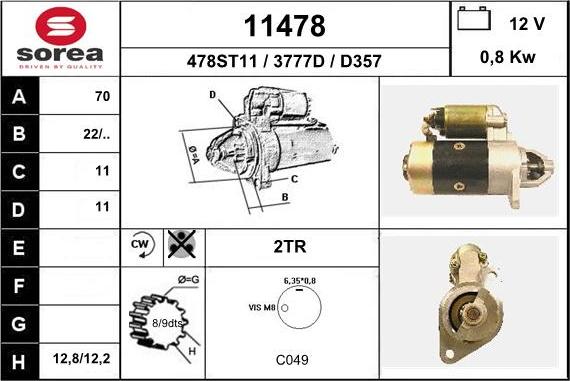 EAI 11478 - Motorino d'avviamento autozon.pro