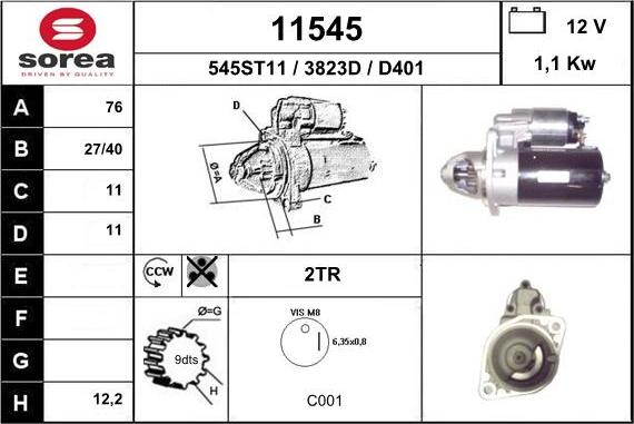 EAI 11545 - Motorino d'avviamento autozon.pro