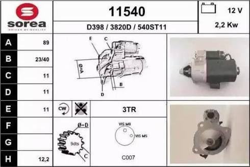 EAI 11540 - Motorino d'avviamento autozon.pro