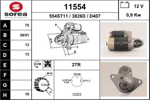 EAI 11554 - Motorino d'avviamento autozon.pro