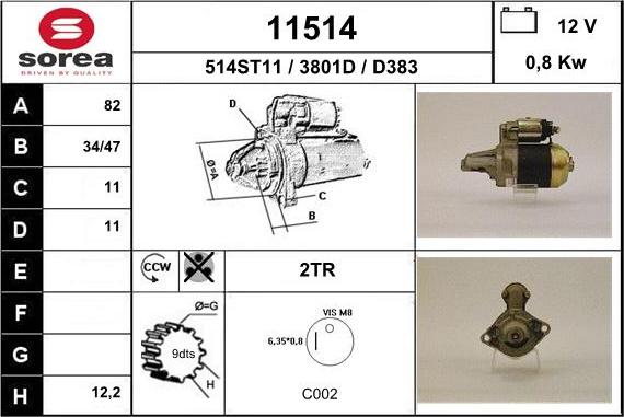 EAI 11514 - Motorino d'avviamento autozon.pro