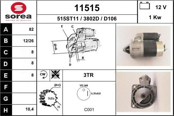 EAI 11515 - Motorino d'avviamento autozon.pro