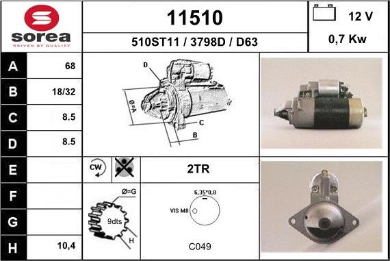 EAI 11510 - Motorino d'avviamento autozon.pro