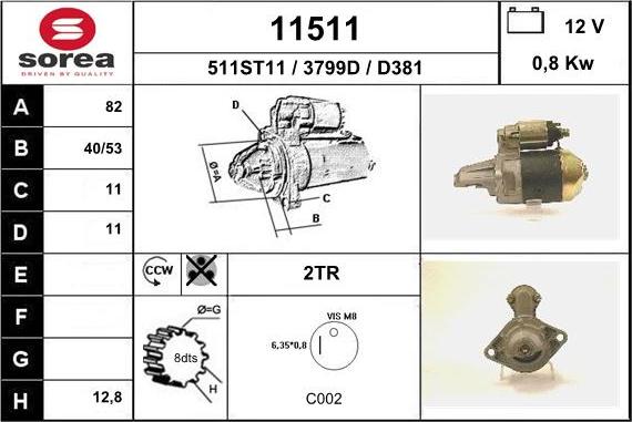 EAI 11511 - Motorino d'avviamento autozon.pro