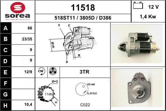 EAI 11518 - Motorino d'avviamento autozon.pro