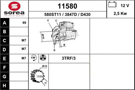 EAI 11580 - Motorino d'avviamento autozon.pro