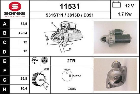 EAI 11531 - Motorino d'avviamento autozon.pro