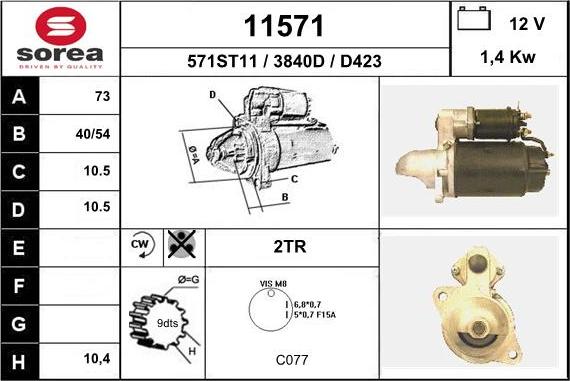 EAI 11571 - Motorino d'avviamento autozon.pro