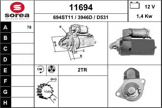 EAI 11694 - Motorino d'avviamento autozon.pro