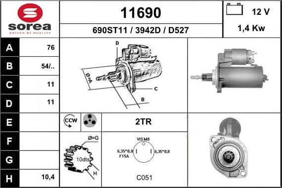 EAI 11690 - Motorino d'avviamento autozon.pro