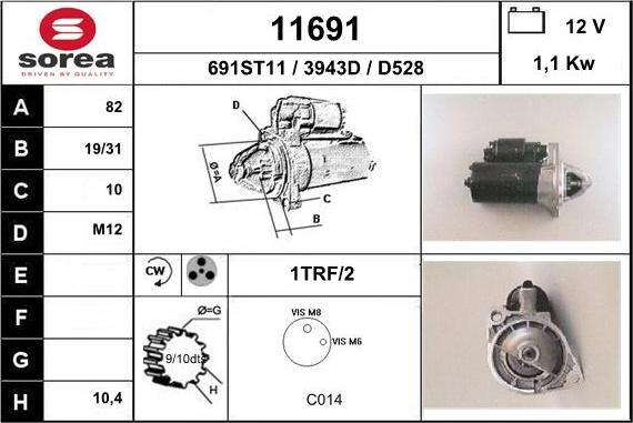 EAI 11691 - Motorino d'avviamento autozon.pro